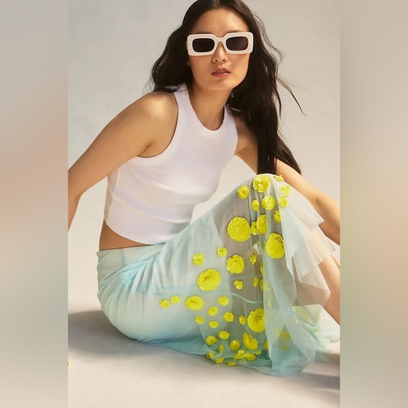 SOLD Exclusive for Anthropologie Pernille Rosenkilde A-Line Tulle Skirt 8 - Picture 1 of 8